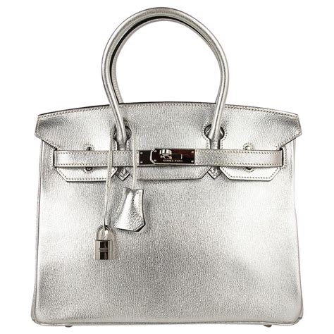 hermes birkin silver bag.